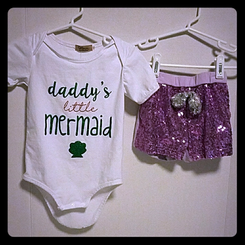 *BOGO* New Daddy's Mermaid Onsie/Shortset